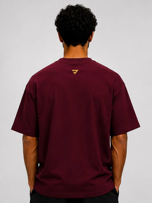Essential Oversized Set — Burgundy back solo